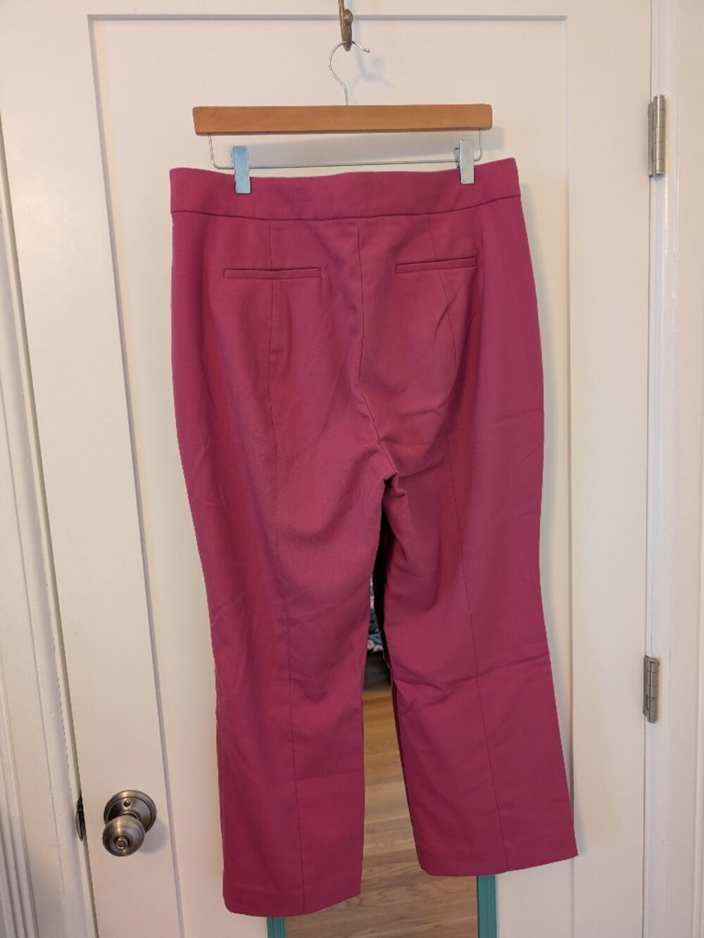 EUC J. Crew Pink Willa Cropped Flare Wool Trousers in Size 12 - Picture 6 of 15